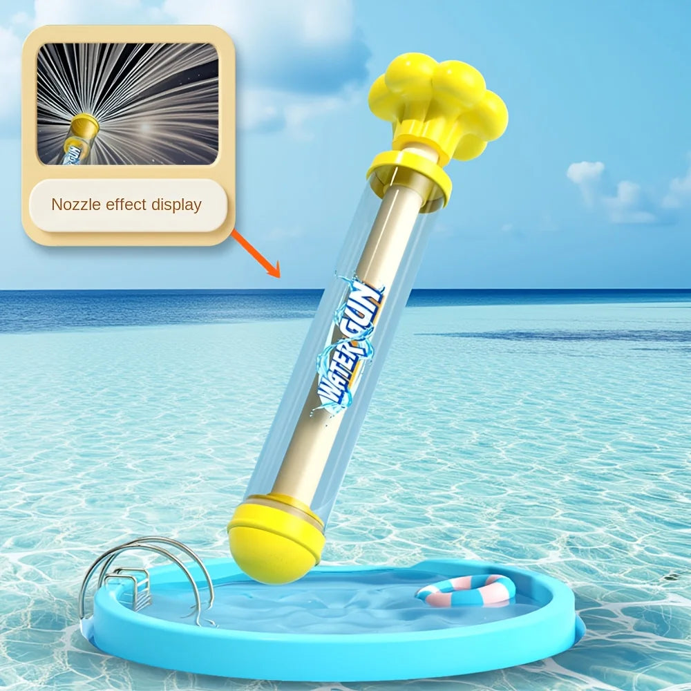Pusher-Style Water Jet Spray Toy Firework Splash Pool Sprinkler for Kids (Yellow/Blue/Purple/Pink)