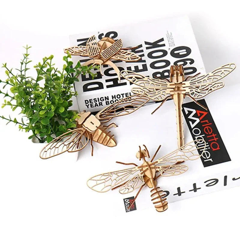 DIY 3D Wooden Butterfly Puzzle for Kids - Educational Craft, Brain Game & Home Decor