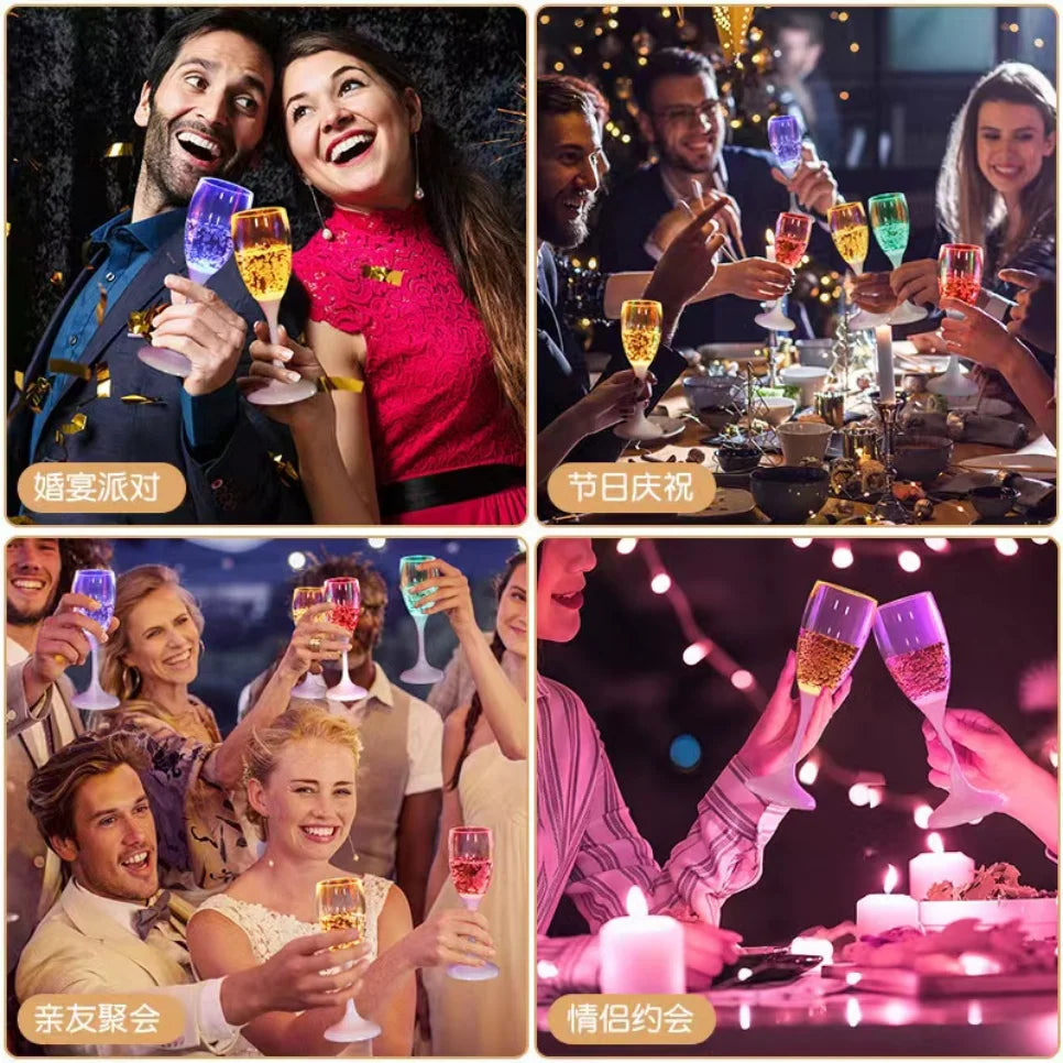 6-Pack LED Light-Up Cups — Multicolor Flashing Wine, Beer & Whiskey Glasses for Parties