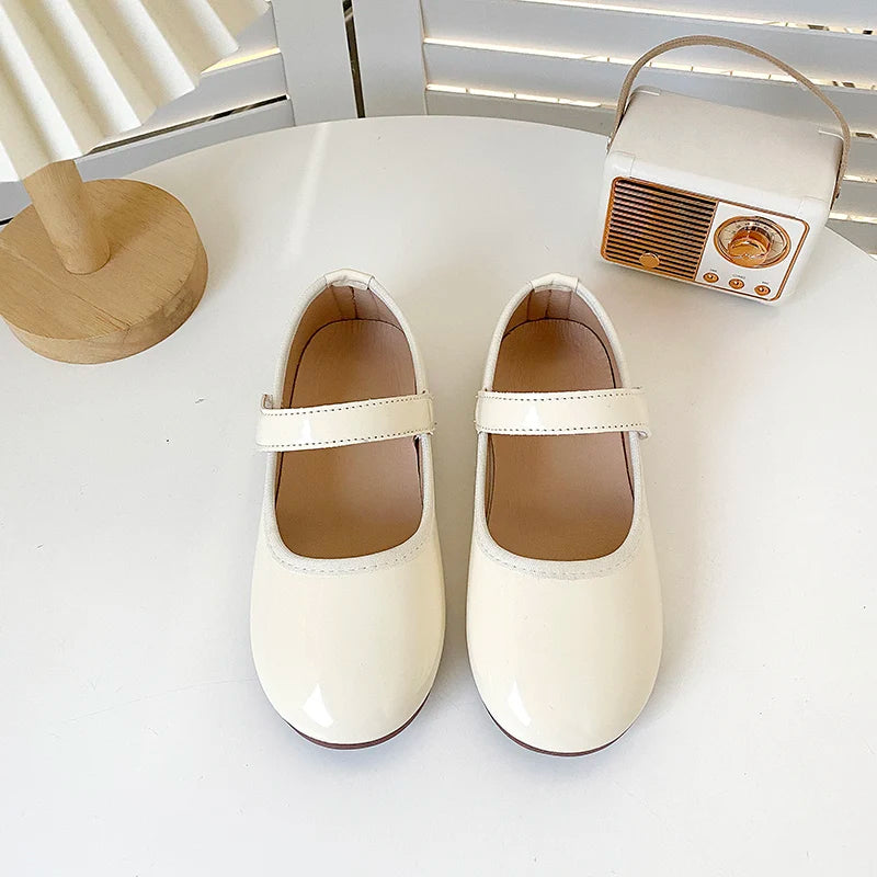 Girls Princess Patent Leather Flats – Soft Flexible Anti-Slip Casual Shoes, EU 27–36