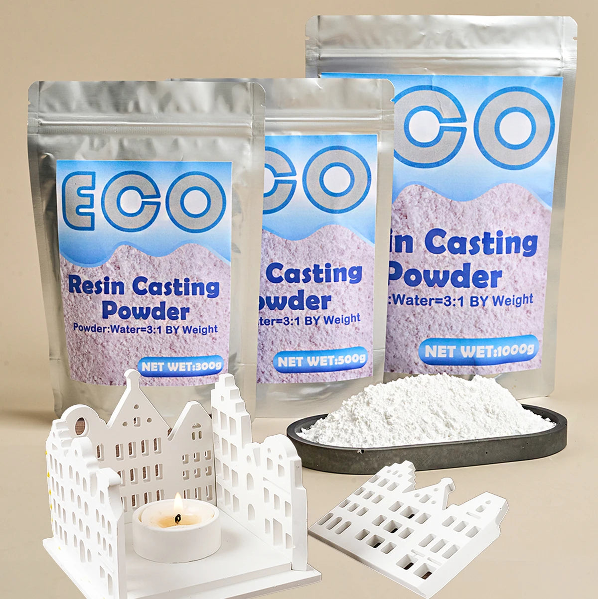 High Density Gypsum Powder for Casting & Molding – DIY Craft Plaster 300g (10.6 oz) / 500g (17.6 oz) / 1000g (2.2 lb) – Home Decor Supplies