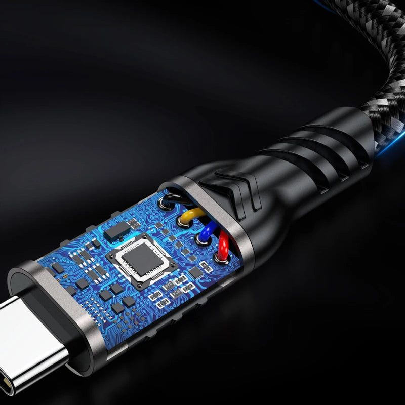 USB 3.2 Gen2 10Gbps USB-A to USB-C Fast Charging Data Cable, 3A 60W QC3.0, Braided 2 m (6.6 ft)