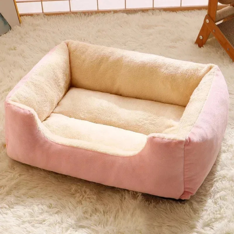 Plush Pet Bed for Cats and Small Dogs – Cozy Winter Cat Cushion House