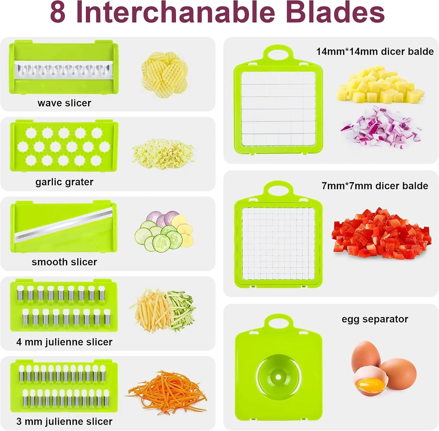 22-in-1 Multifunctional Kitchen Vegetable Chopper and Fruit Slicer with Container – Food Cutter, Shredder & Mincer