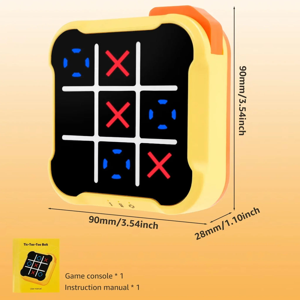 3-in-1 Electronic Tic-Tac-Toe & Bolt Chess Handheld Game - Portable Kids Puzzle Toy Gift