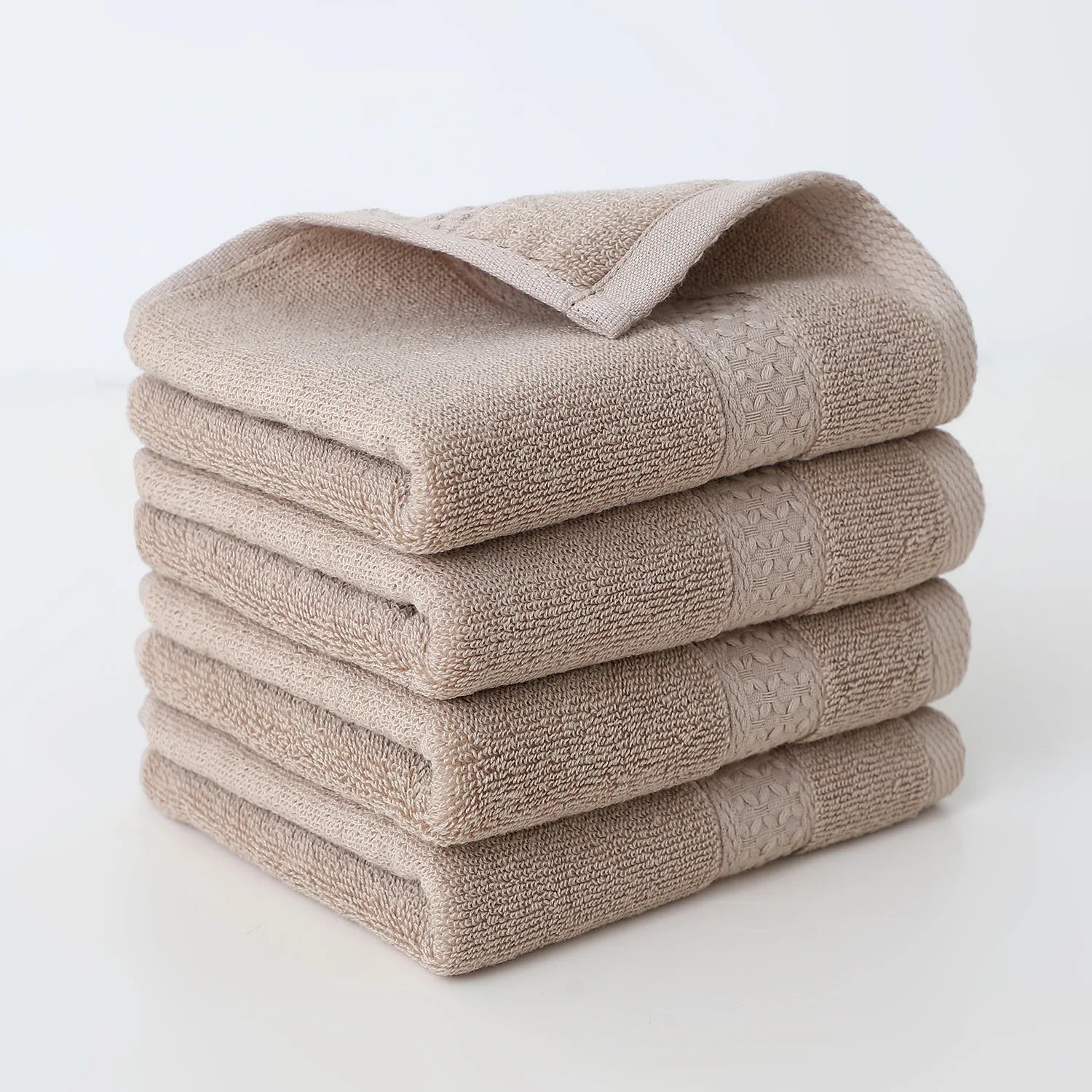 4-Pack Pure Cotton Square Face Towels 30 x 30 cm (11.8 x 11.8 in) Soft Absorbent for Face, Bath & Household