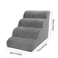 Detachable Washable High-Density Foam Pet Stairs 4-5 Step Ramp for Small Dogs & Cats L/XL