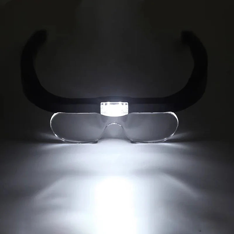 Hands-Free LED Headband Magnifier — USB Rechargeable with 1.5x 2.5x 3.5x 5x Lenses for Reading, Watch & Jewelry Repair