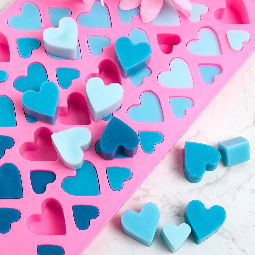 Grid Heart Silicone Mold S/M/L 3D Love Shape Candle and Soap Mold for DIY Valentine's Day Crafts