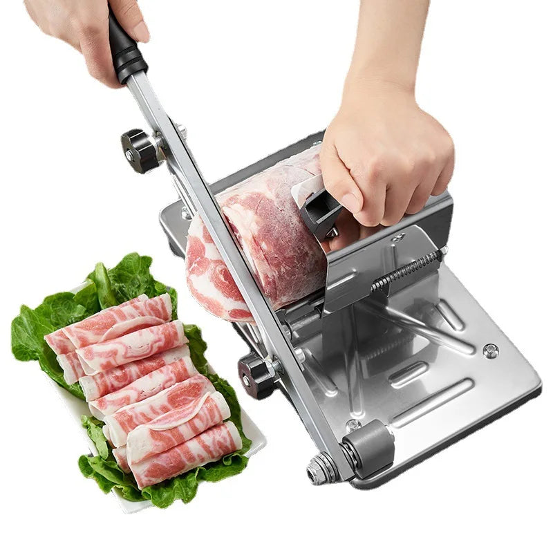 Adjustable Pork Belly & Vegetable Slicer – Frozen Meat Cutter, Stainless Steel Kitchen Slicer
