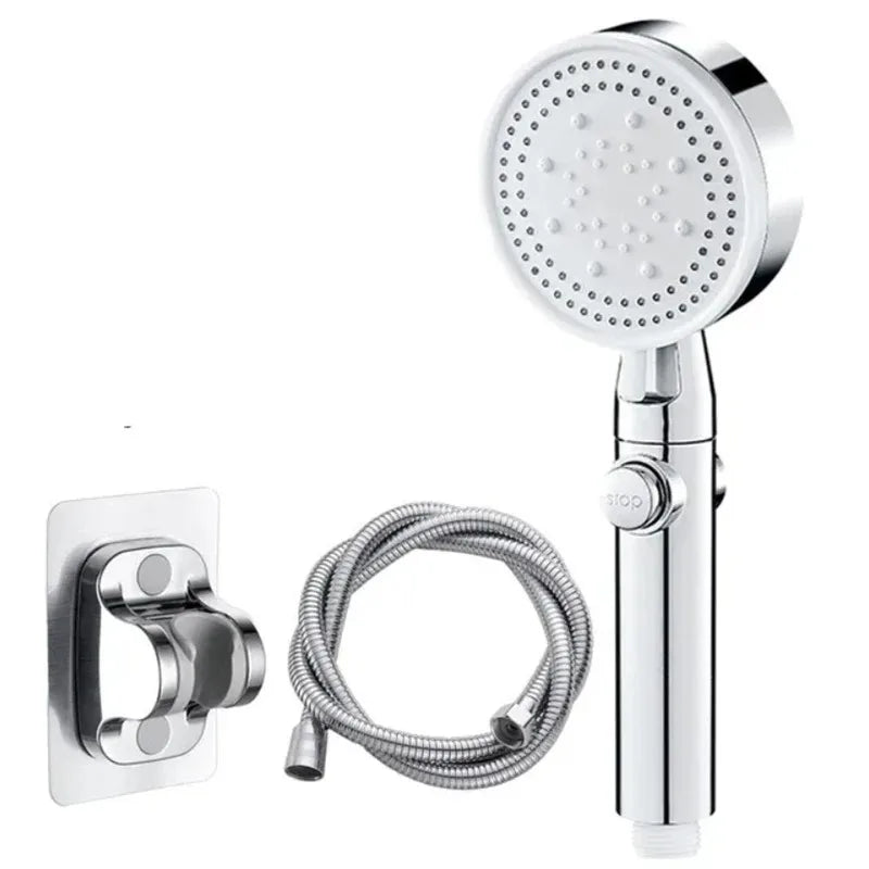 Wall-Mount Bathtub Mixer Faucet with Handheld 3-Mode Shower — Chrome, 1/2-inch (12.7 mm), 150 cm (59 in) Hose