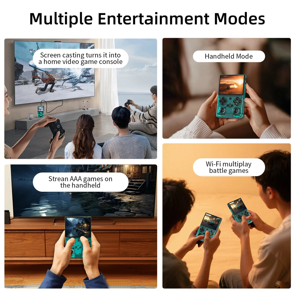 3.5-Inch IPS Retro Handheld Game Console 64GB Linux Emulator with Mini HDMI, Bluetooth & 3200mAh Battery
