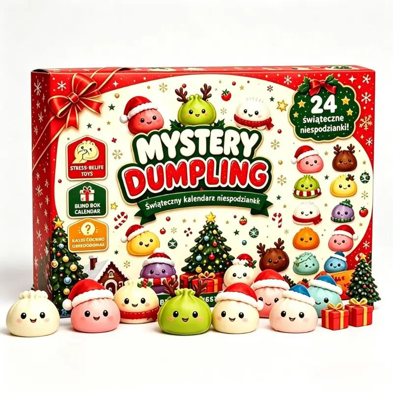 24-Piece Dumpling Squishy Advent Calendar – Slow-Rising 24-Day Christmas Fidget Countdown Gift