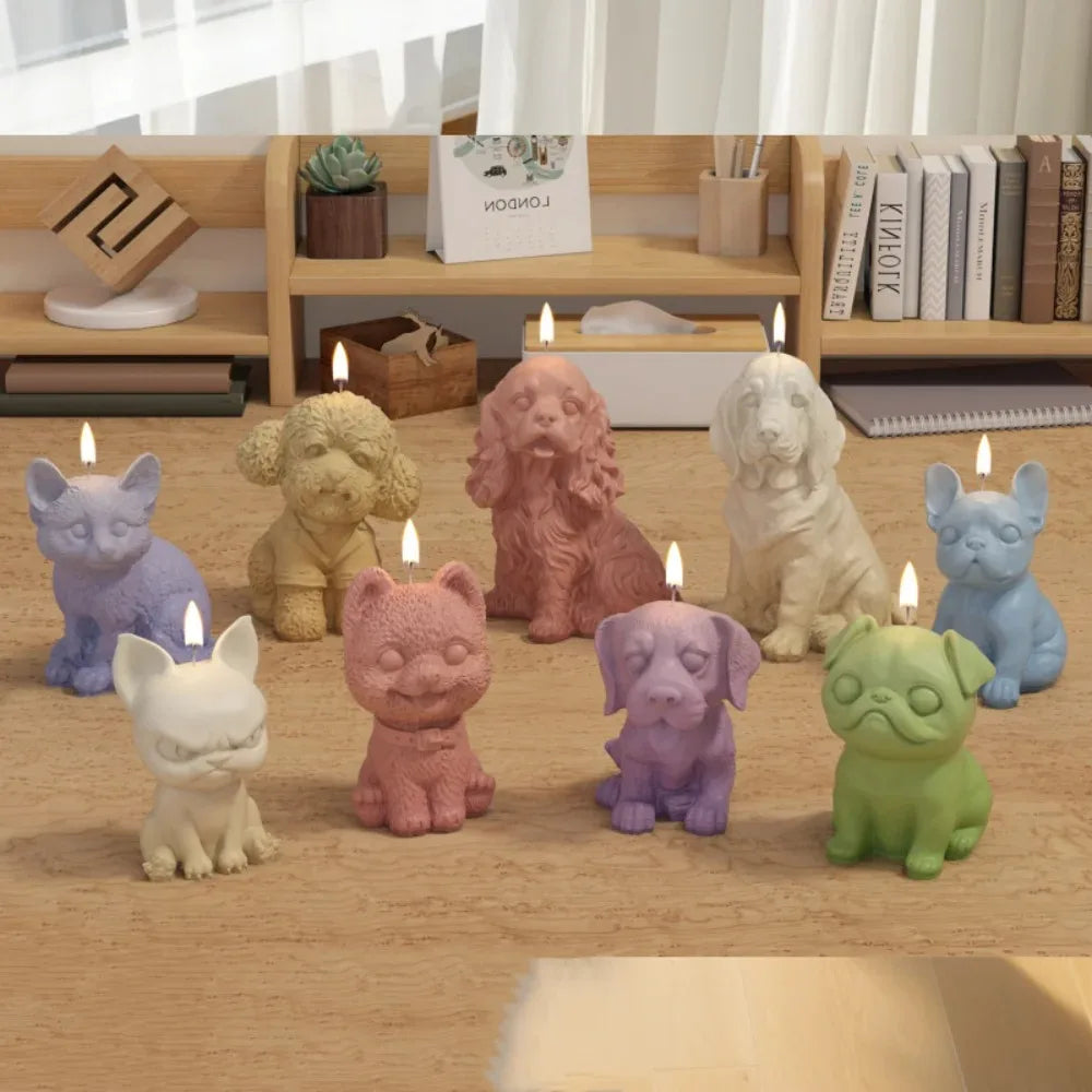 DIY Dog Silicone 3D Mold for Candles, Resin, Soap & Fondant — 3.0×2.2×2.2 in (7.5×5.5×5.5 cm)