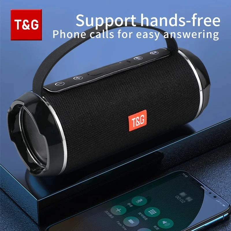 Portable Bluetooth Speaker with Subwoofer 2.1 — Waterproof FM Radio, TF/USB/AUX, Powerful Bass HiFi Sound