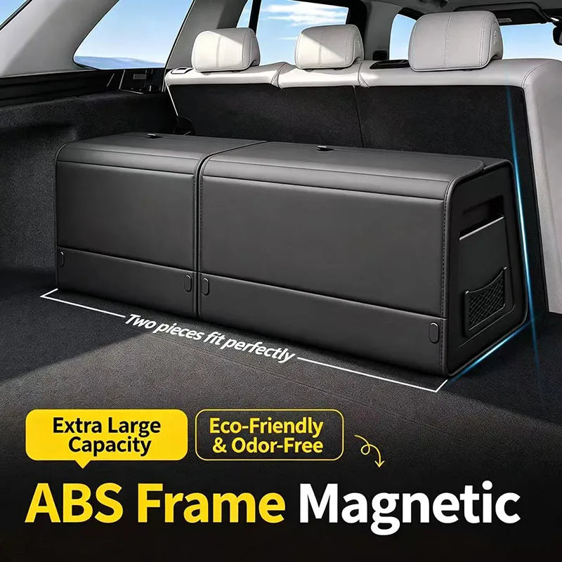 Foldable Nappa Leather Car Trunk Organizer - Large Capacity Multi-Compartment Trunk Storage (S/M/L/XL)