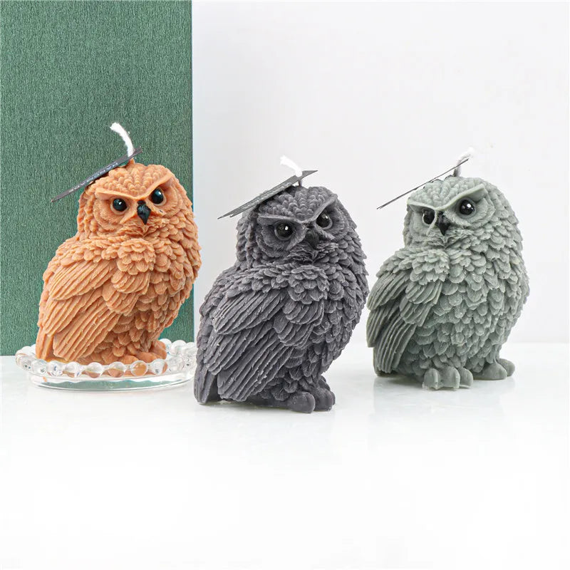 3D Cute Owl Silicone Mold for DIY Crafts – Candle, Soap, Resin, Plaster & Wax Home Decor Molds