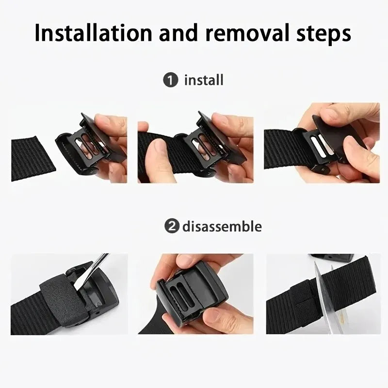 Unisex Canvas & Polyester Metal-Free Tactical Belt — 3.7 cm (1.46 in) Wide, Outdoor Casual Belt for Jeans & Training