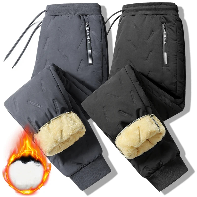 Women's Winter Thickened Plush Straight Drawstring Pants - Warm Fleece Lined Joggers