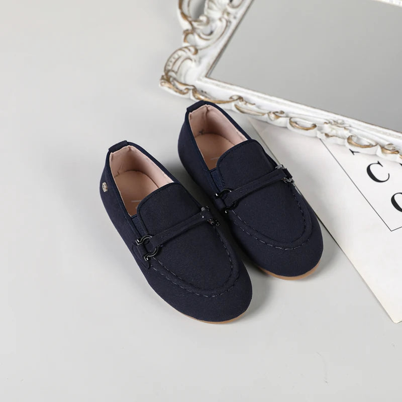Kids Mary Jane Loafers - Girls & Boys Slip-On Lace School Flats, Black
