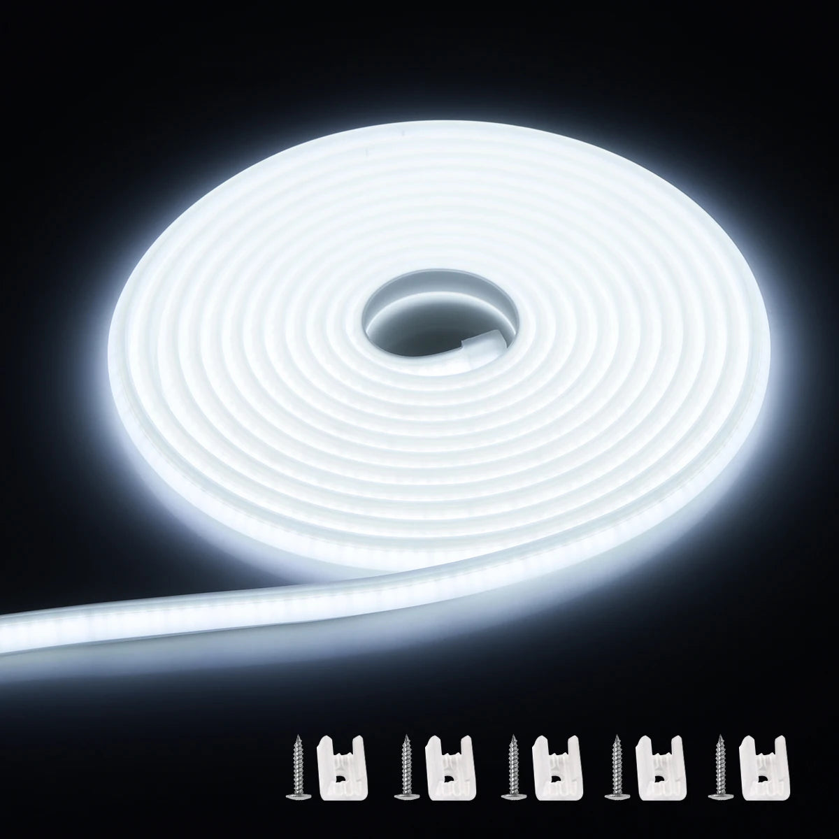 COB LED Strip Light 320 LEDs/m Super Bright RA90 IP67 Waterproof Flexible Tape Light 220V/110V with EU & US Plug, 1–35 m (3.3–115 ft)