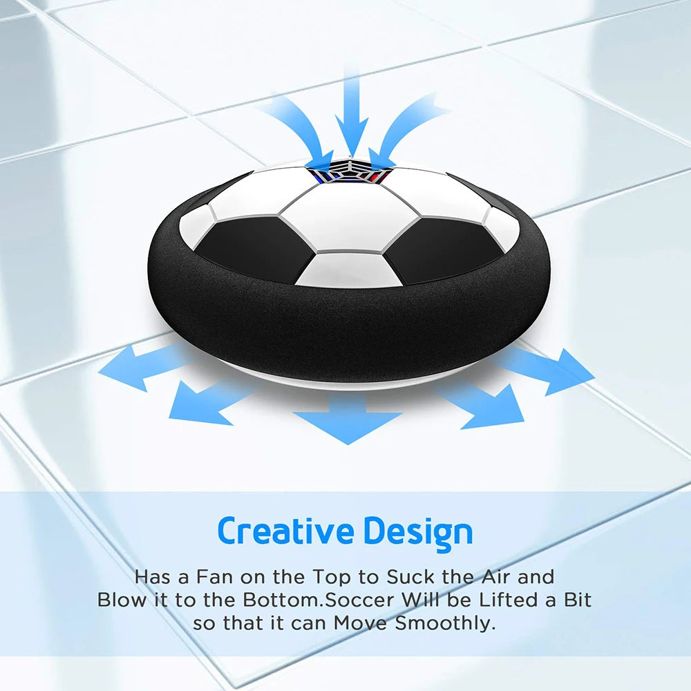 LED Hover Soccer Ball 7.1 in (18 cm) Air-Powered Indoor/Outdoor Training Toy for Kids, Birthday Gift