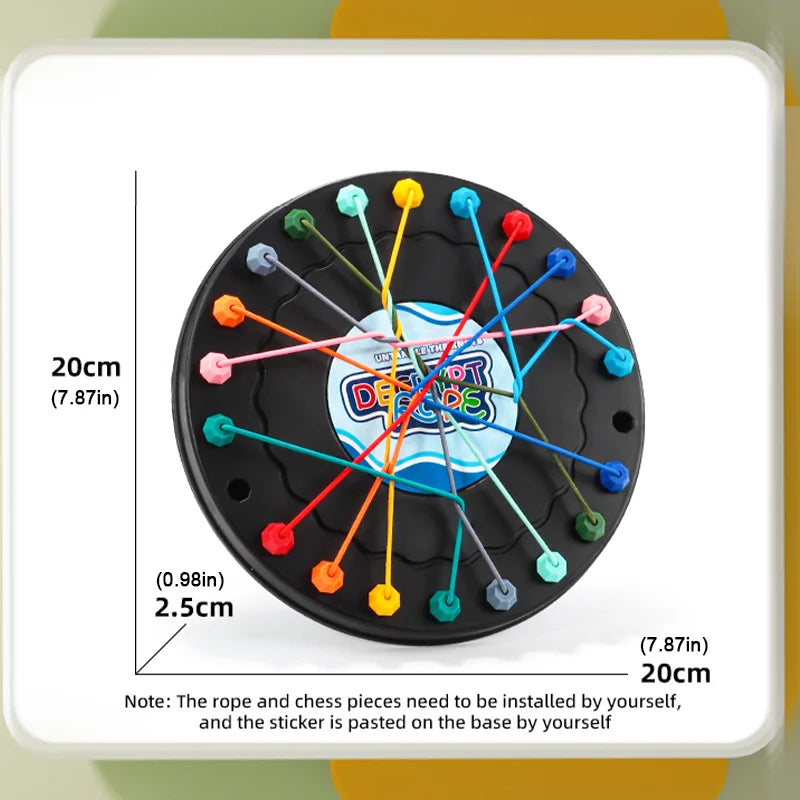 Rope Untangle Puzzle Game with 10 Elastic Ropes - Knot Brain Teaser & Family Travel Toy for Ages 14+