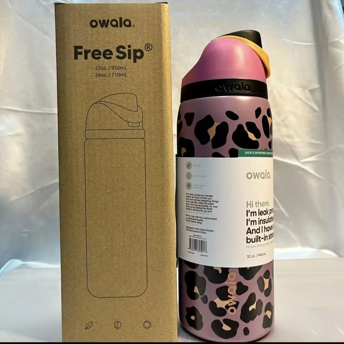32oz (946ml) Stainless Steel Insulated Sports Water Bottle – Portable Vacuum Thermos, Football/Soccer Design