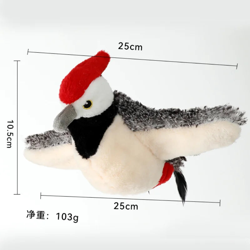 Rechargeable Interactive Cat Toy, Chirping Flapping Plush Bird with Catnip — Touch-Activated for Indoor Cats