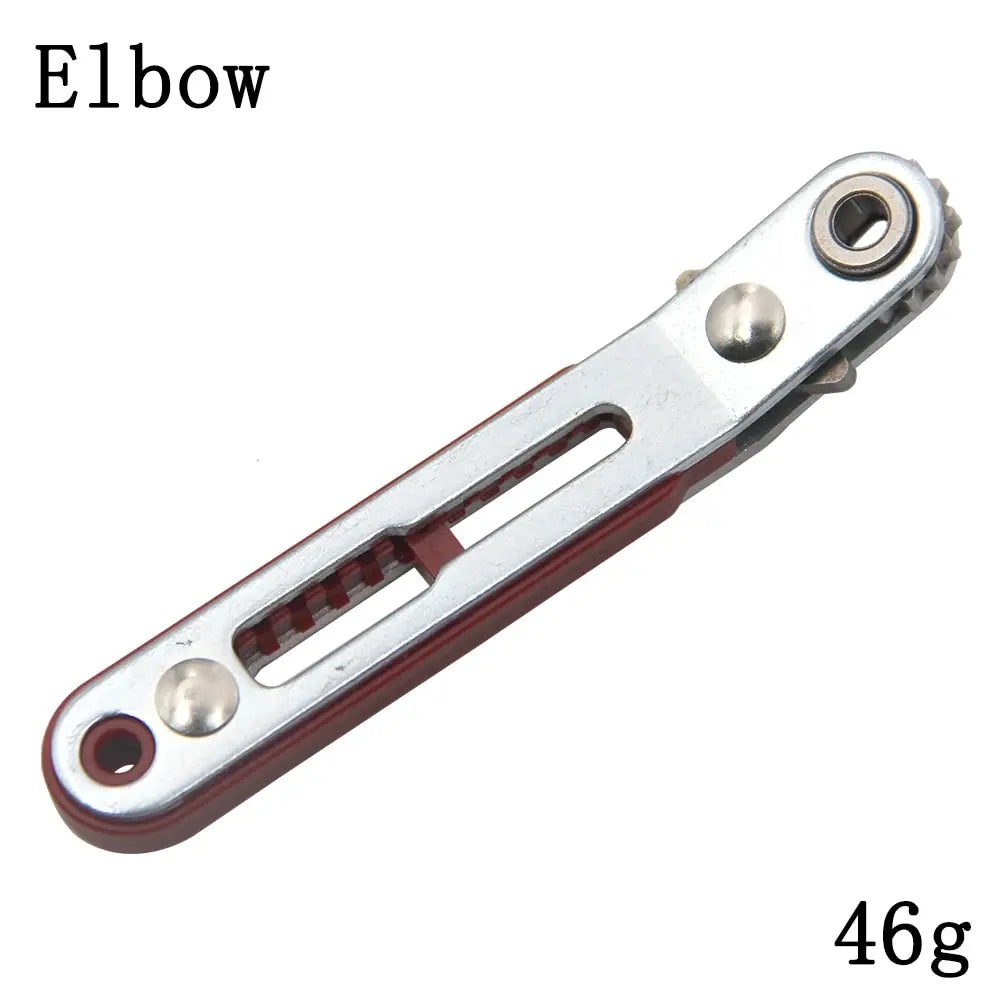 Bidirectional Ratchet Elbow Screwdriver 4.06 in (103 mm), Compact Multipurpose Handle for Flathead Phillips and Slotted Bits