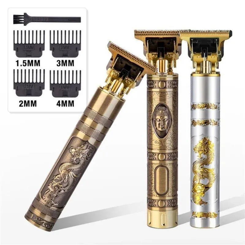 Rechargeable Hair Clipper & Electric Shaver Grooming Kit — Dragon Design, USB Rechargeable