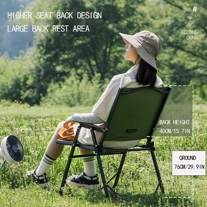 Folding Kermit-Style Camping Chair – Portable Outdoor Lounge for Beach, Picnic & Hiking