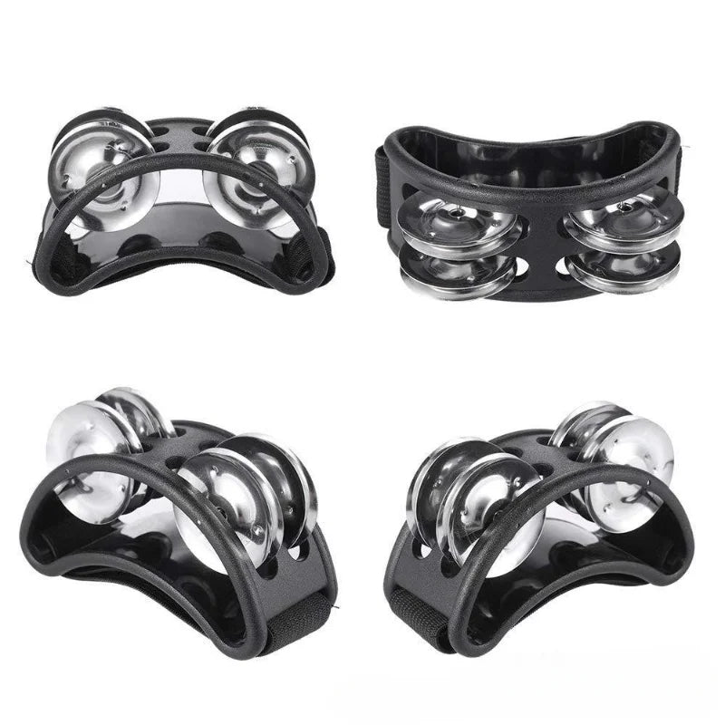 Mini Elliptical Tambourine Jingle Drum — Hand & Foot Percussion Instrument for Kids, Party & Karaoke
