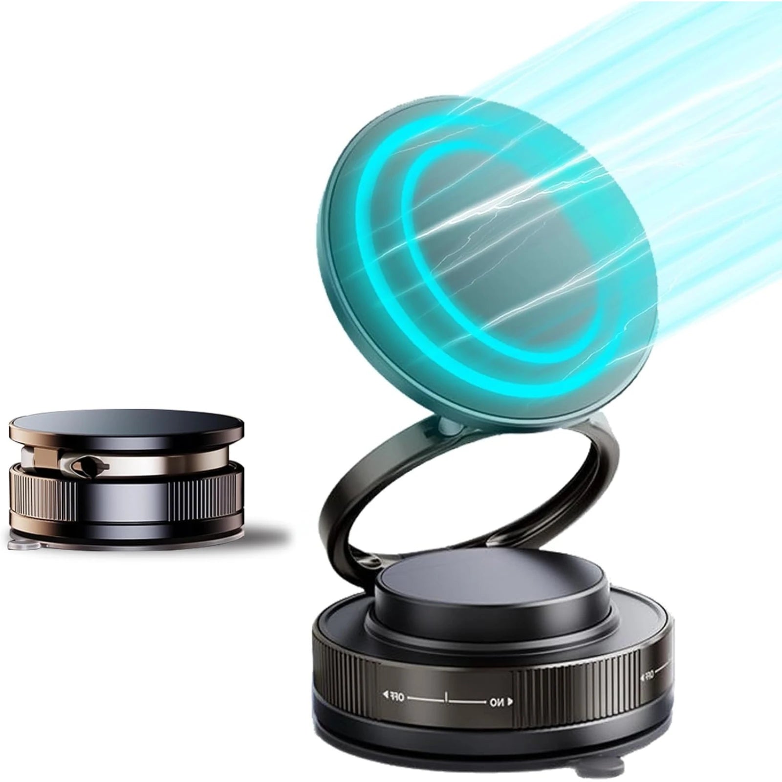 360° Magnetic Car Phone Holder – Strong Vacuum Suction Cup, Foldable Portable Phone Mount for iPhone & Android