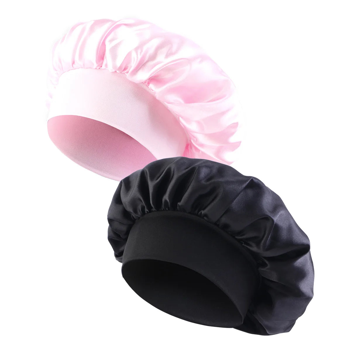 Women's Satin Wide-Brim Sleep Bonnet – Elastic Hair Care Night Cap, One Size
