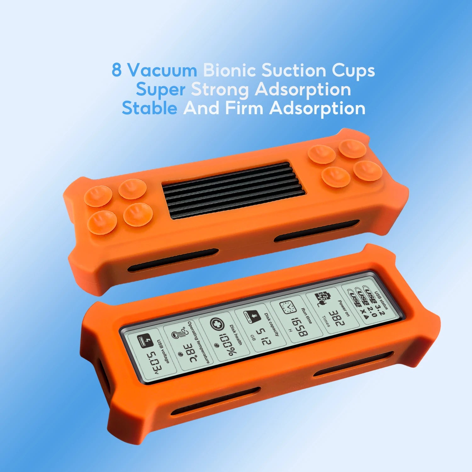 Portable M.2 NVMe SSD Enclosure with HD Health Display, USB 3.2 Gen 2 10Gbps PCIe