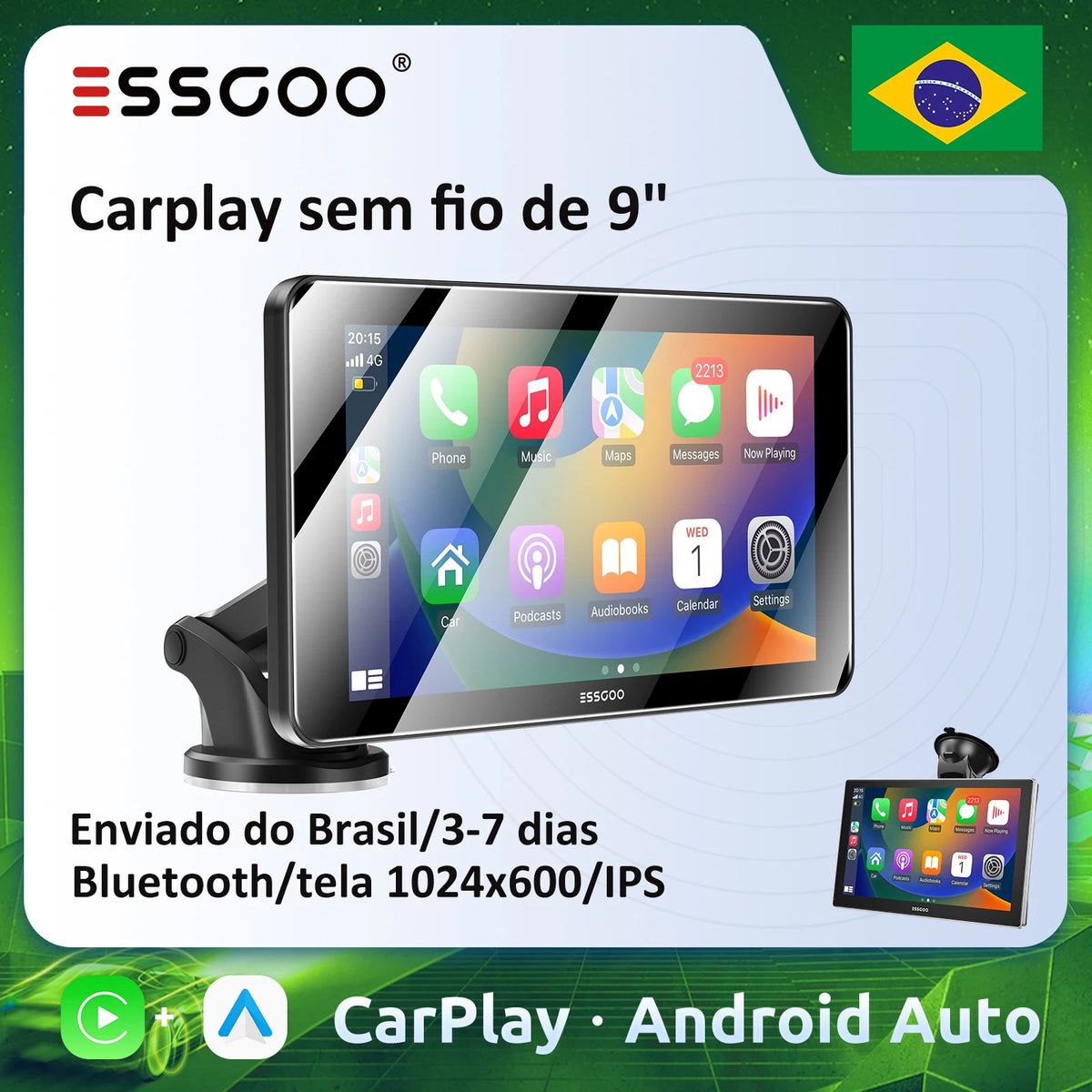 9-Inch (22.9 cm) CarPlay Player Wireless Android Auto Bluetooth Touchscreen MP5 Car Radio Voice Control