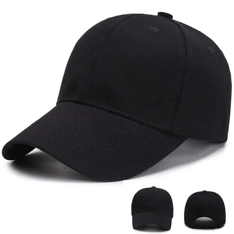Unisex Black Baseball Cap – One Size Adjustable Sports Hat for Outdoor Casual Wear