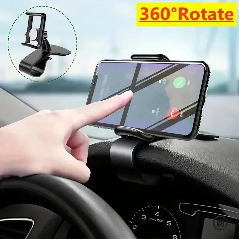 Universal 360° Rotating Car Phone Holder – Dashboard Mount Grip Bracket for Smartphones