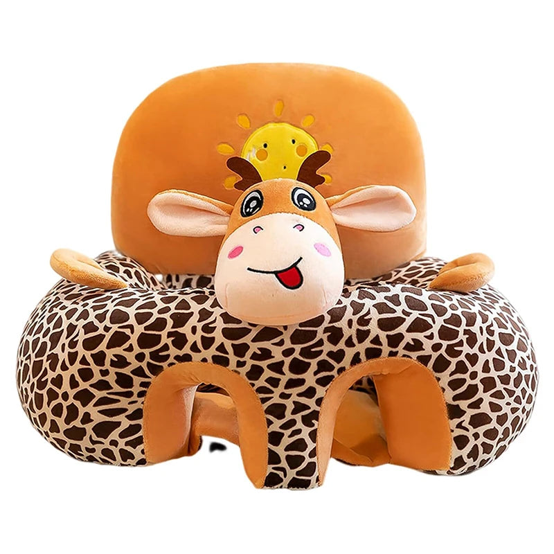 Plush Baby Seat Cover 55 x 55 x 40 cm (21.7 x 21.7 x 15.7 in) Cartoon Toddler Learn-to-Sit Support Chair Cover (No Filling)