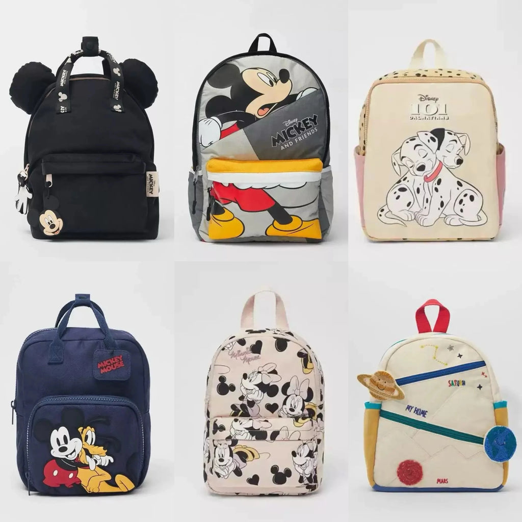 Kids Cartoon Printed Mini Backpack - Lightweight Nylon School Bag for Toddlers & Preschoolers (Ages 4-6)