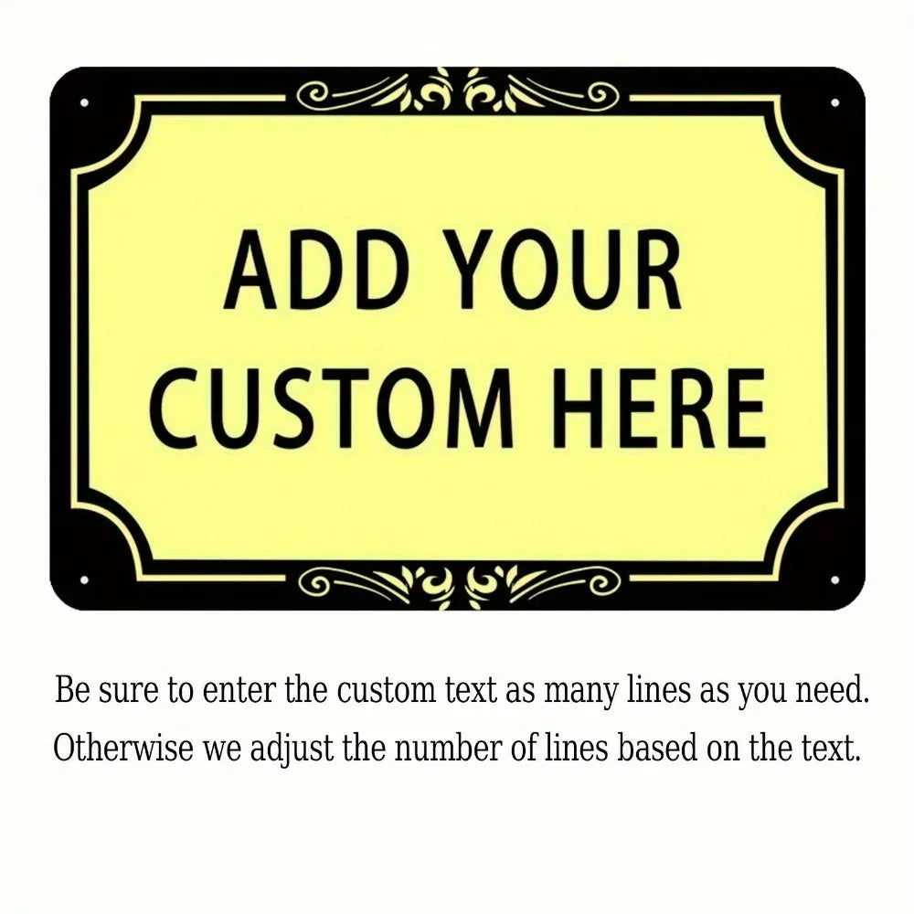 Custom 2D Metal Wall Sign 20 x 30 cm (7.9 x 11.8 in) Unframed Tin Plaque - Decorative Indoor & Outdoor Yard Ornament