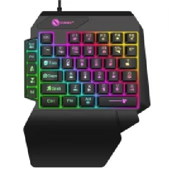 35-Key One-Handed Mini Gaming Keyboard USB Wired Ultra-Slim Backlit for PC Laptop Smartphone