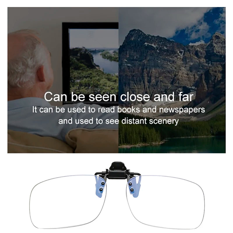 Ultra-Light Clip-On Flip-Up Rimless Reading Glasses — Presbyopic Magnifiers +1.0 +1.5 +2.0