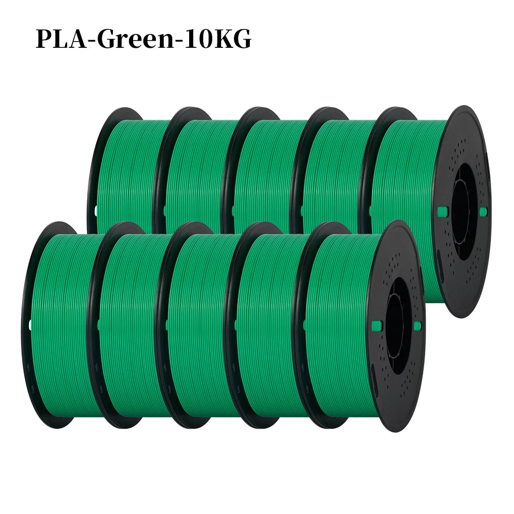 PLA and PETG 3D Printer Filament 10-Roll Pack — 1.75mm, 1kg (2.2 lb) Each — 10 kg (22 lb) Total, Assorted Colors, Eco-Friendly