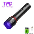 395nm UV LED Flashlight Rechargeable Zoomable - Portable Pet Urine & Bed Bug Detector, Money and Scorpion Finder
