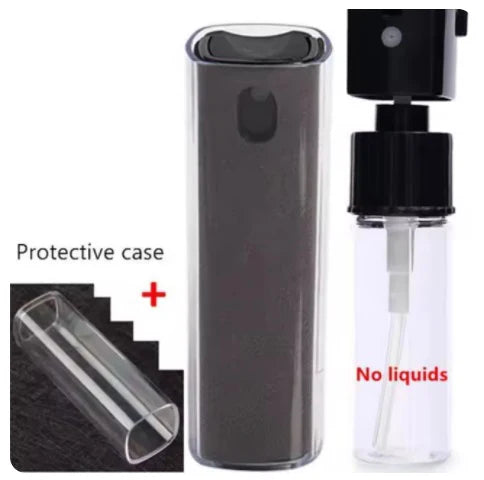 Microfiber Screen Cleaner Spray Bottle with Cloth – Refillable Phone, Tablet & Glasses Wipes