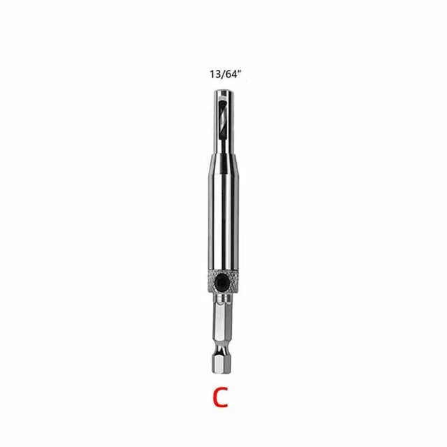 HSS Self-Centering Hinge Drill Bit for Door & Cabinet 1pc 5/64–1/4 in (2.0–6.3 mm) Wood Reaming & Countersink Tool