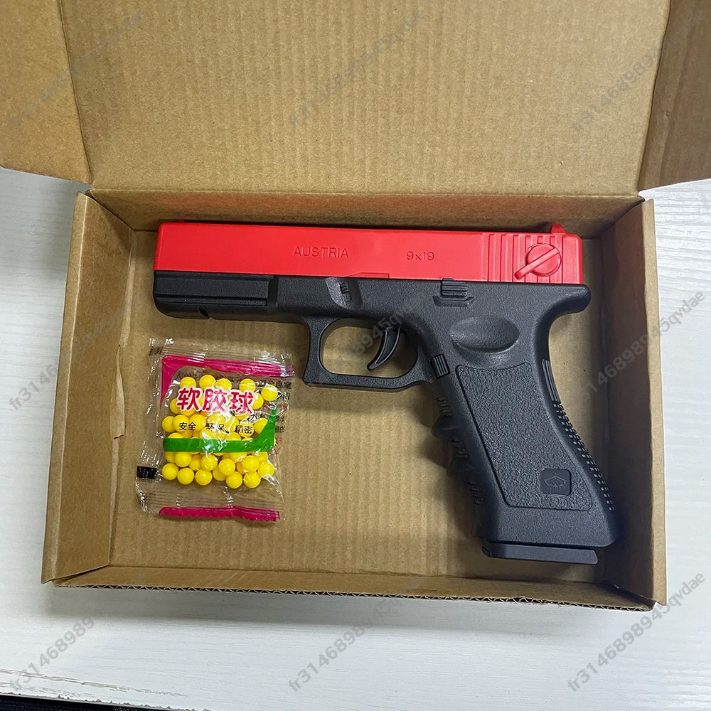 Soft Bullet Airsoft Pistol Toy with Manual Magazine & Laser – Outdoor CS Game Blaster for Teens & Adults