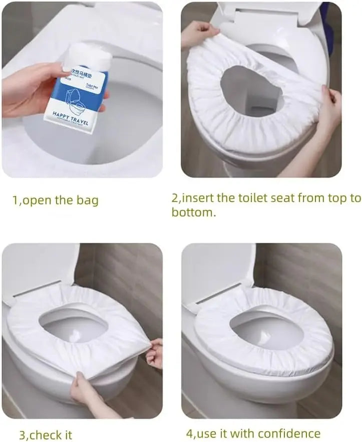 Disposable Waterproof Non-Woven Toilet Seat Covers - Single-Use Travel & Hotel Sanitary Seat Protectors